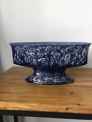 Buy Vintage Arthur Wood Cobalto Blue Lustre Mantle Vase - 30cm Long × 15cm High Rare • 29.99£
