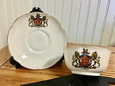 Buy Antique Cup & Saucer W H Goss Crested Bone China Rare England Coat Of Arms • 15£