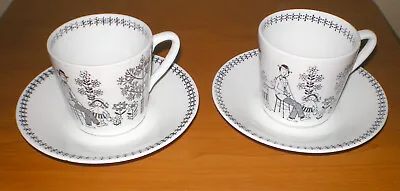 Buy Vintage Arabia Finland EMILIA Set 2 Tea Coffee Cups  & Saucers Raija Uosikkinen • 71.08£