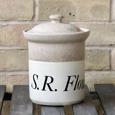 Buy John Hermansen Pottery Self Raising Flour Jar Rustic Stoneware Vintage England • 12£