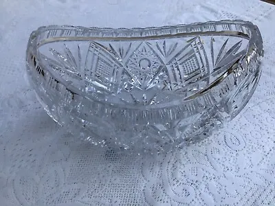 Buy Antique Cut Glass Crystal Half Moon Shape Fruit Bowl • 20£