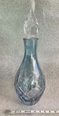 Buy Floral Etched Crystal Perfume Bottle With Cut Glass Teardrop Shaped Stopper • 20£