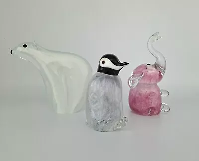 Buy Objets D'art Glass Ornament Figurine Polar Bear Elephant Penguin Paper Weight • 12.99£