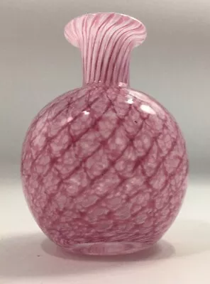 Buy Vintage Hand Blown Glass Vase Pink • 17£