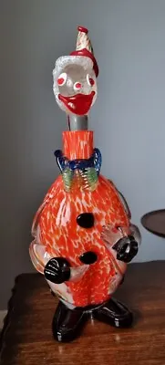 Buy Vintage Tall Venetian Murano Glass Clown Decanter Bottle Hand Blown Orange 14.5  • 70£