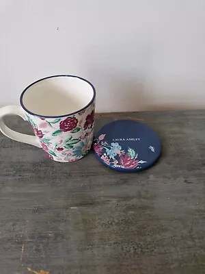 Buy Pretty Floral Laura Ashley Ceramic Mug & Coaster Set 9cm High • 8£