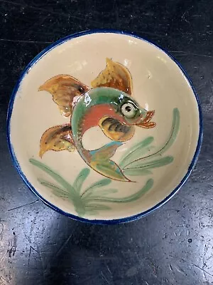Buy Puigdemont Spanish Studio Pottery Bowl With Fish, Signed • 12£
