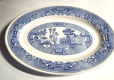 Buy Buffalo China Blue Willow Oval Platter 13 1/2  Vintage Ware Oneida Asian Scene • 19.29£