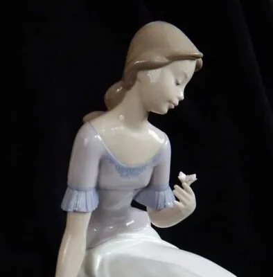 Buy Lladro NAO Spring Reflections Girl 1392 Porcelain Figurine 11” 2000 • 5.50£