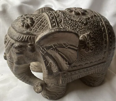 Buy Vintage Art Pottery Large Decorated Indian Elephant Figure • 20£