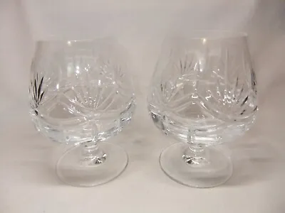Buy Edinburgh Brandy Balloons Sniffters Glasses Pair Cut Crystal Serenade Pattern • 29.99£