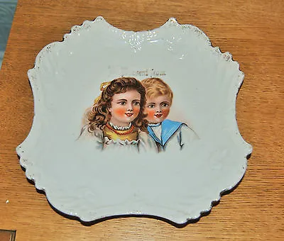 Buy Rather Lovely Vintage Antique China Plate With Children Boy Girl Design • 14£