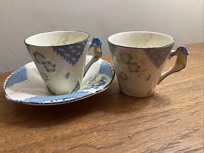 Buy Burleigh Ware - Art Deco Imperial Shape - Two Cups And Two Saucers -Collectable. • 25£