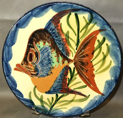Buy 9  Hand Painted Puigdemont Spanish Ceramic Pottery Wall Table Plate MCM Fish • 32.80£