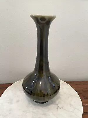 Buy Vintage MCM Hosley TM Potteries Vase Green Drip Crackled Glaze Vase 13  Tall • 23.62£