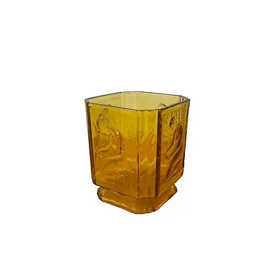 Buy Vintage Sowerby Art Deco Pressed Amber Glass Pandora's Box Biscuit Jar - No Lid • 30£