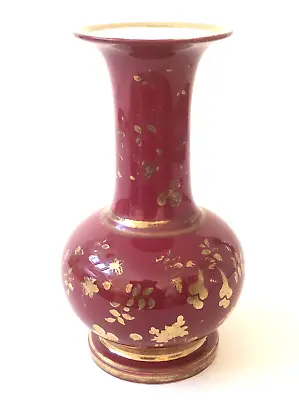 Buy Quality French Porcelain Red Ground Vase With Floral Gilt Decoration In Vgc • 85£