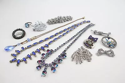 Buy Art Deco Jewellery Iris Glass Statybrite Duette Clips Marcasite Enamel X 12 • 0.99£