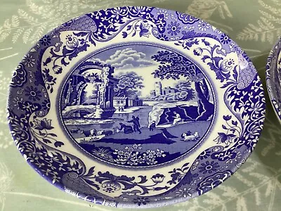 Buy Spode Blue Italian 8.5”  Pasta Dessert Bowls TWO  New Made In England • 18.99£