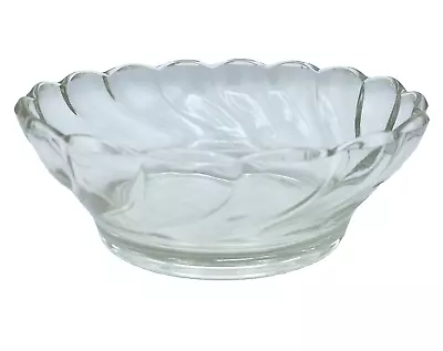 Buy Vintage Clear Swirl Glass Bowl With Scalloped Edges Candy Nut Bowl • 7.68£
