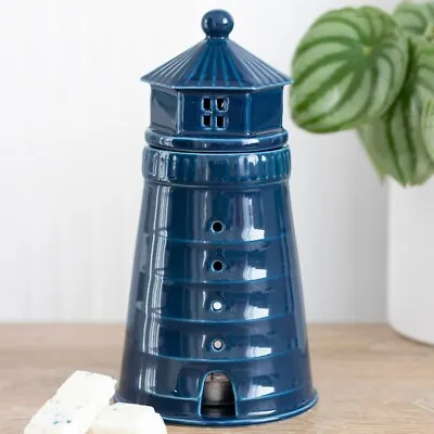Buy Blue Nautical Lighthouse Oil Wax Melt Burner Tealight Candle Holder Ornament  • 13.99£