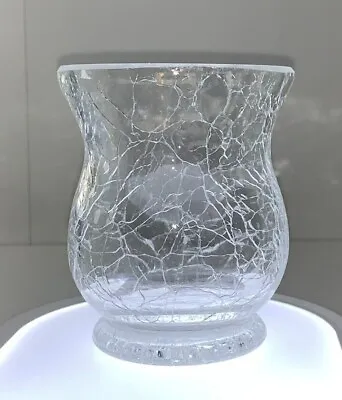 Buy Vintage Clear Crackle Glass Small Vase 3  X 3.5   • 7.09£