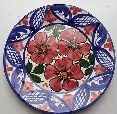 Buy Vintage Decorative Wall Plate Made In Spain Size 22cm Blue White Pink Floral • 11.99£