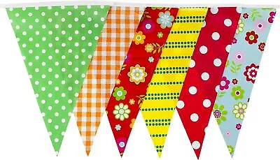 Buy Vintage Tea Party 10m Triangle Bunting - Party Decoration Birthday Banner Wall • 2.49£