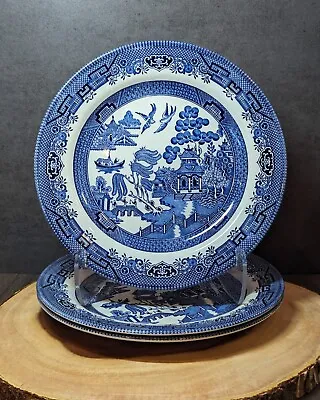 Buy Blue Willow By Churchill  Staffordshire England Dinner Plate  10.25  Cobalt Blue • 11.38£