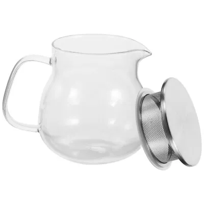 Buy Glass Teapot With Stainless Steel Lid For Loose Tea (500ml) • 15.45£