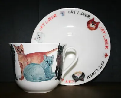 Buy Roy Kirkham Large  Breakfast Cup And Saucer 'Cats' Mix • 14.50£