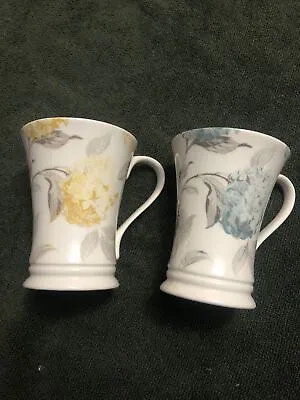 Buy Pair Laura Ashley Fine Bone China Mugs - Hydrangea Pattern No 63 And No 108 • 15£