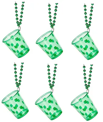 Buy St Patricks Day Party Irish Ireland Shamrock Shot Glass Necklace 6 12 24 Glasses • 19.99£