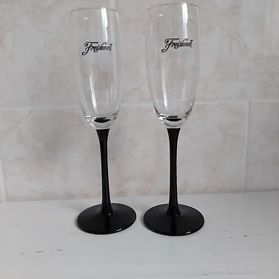 Buy Freixenet Clear Glass Black Stem X2 Champagne Flutes Sparkling Wine Prosecco • 10£