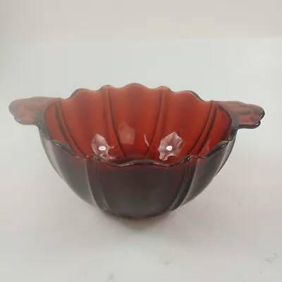 Buy Vtg Anchor Hocking Glassware Royal Ruby Red Oyster & Pearl Glass Bowl • 13.28£