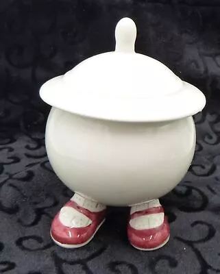 Buy Carlton Walking Ware Sugar Bowl With Lid 1970s Cream Wearing Red Mary Jane Shoes • 47.44£