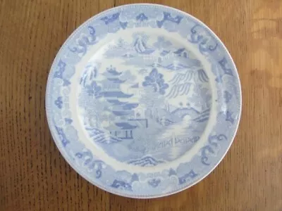 Buy Early 19c SPODE   7  PLATE 18cm Blue And White Transfer Ware TWO TEMPLES PATTERN • 24.99£