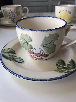 Buy Vg Poole Pottery Dorset Fruits, Cherries, Tea Cup & Saucer, Hand Painted, 2.5  • 16£