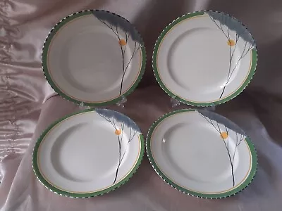 Buy Burleigh Ware : Dawn : Set Of Four 9-inch Luncheon Plates : Art Deco • 39.50£