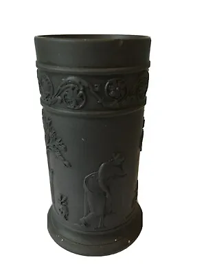 Buy Wedgwood Jasperware Black Basalt Spill Vase -   4 Inches TaIl - Good Condition • 32£