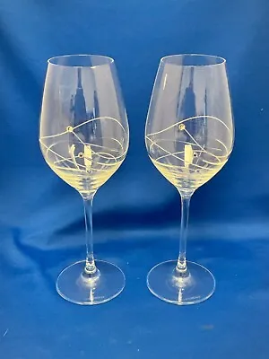 Buy Dartington Crystal Glitz Wine Goblet Glasses, Set Of 2 With Swarovski Crystals • 19.99£