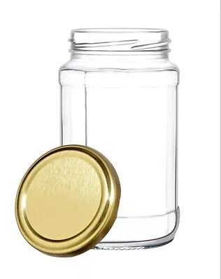 Buy Round Glass Jam Jars 300ml 10oz With Lids Spices  Chutney Honey Pickles Sweets • 7.99£