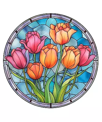 Buy Stained Glass Flower Decals Car Stickers Nursery Decorations Wall Art Décor • 3.99£