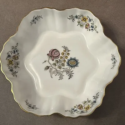 Buy Vintage MINTON Bone China Floral Dish Gold Rim Made In England Signed • 9.99£