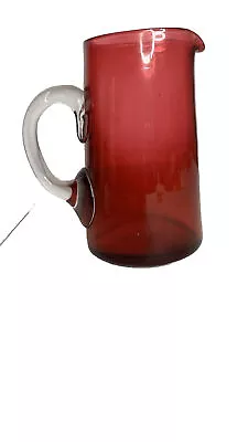 Buy Antique Cranberry Glass Large Jug 7 Inches Tall. #la1 • 15.99£