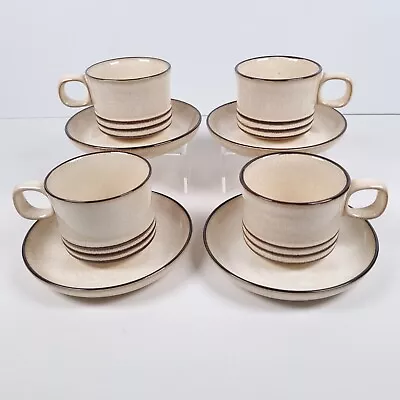 Buy Denby Sahara Cups & Saucers Tea Coffee Vintage Brown Stoneware England Set Of 4 • 21.56£