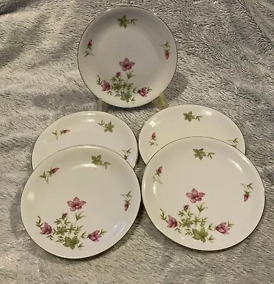 Buy KPM Krister - White/pink Floral  - Bread & Butter Plates X 5 • 16£