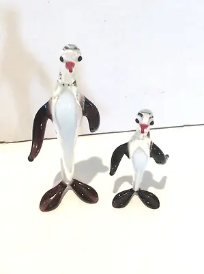 Buy Pair Of Vintage Murano ? Glass Penguin Figurines / Ornaments • 12£