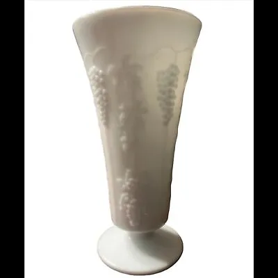 Buy Vintage Milk Glass Colony Harvest Vase, Grapes & Leaves Pattern • 12.29£
