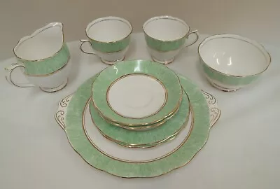 Buy Royal Albert Crown China England Green White Gold Partial Set Tea For Two 1 Of 2 • 19.99£